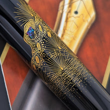 Load image into Gallery viewer, Close-up of the body of the pen, with abalone details.
