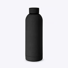 Load image into Gallery viewer, Black water bottle on a white background.
