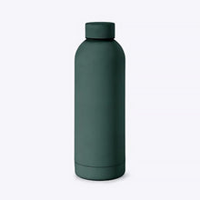 Load image into Gallery viewer, Dark green water bottle on a white background.
