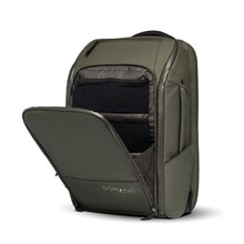 Load image into Gallery viewer, Angled front view with the panel compartment unzipped. It features organization pockets.
