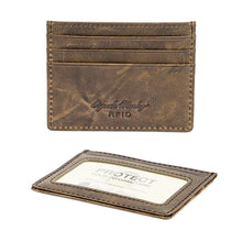 Load image into Gallery viewer, Front and back view of two matching distressed brown leather on a white background.
