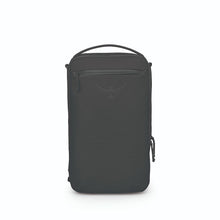 Load image into Gallery viewer, Front panel view of the black sling bag.
