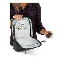 Load image into Gallery viewer, Interior view of the sling bag with a set of keys attached to the inner sling.
