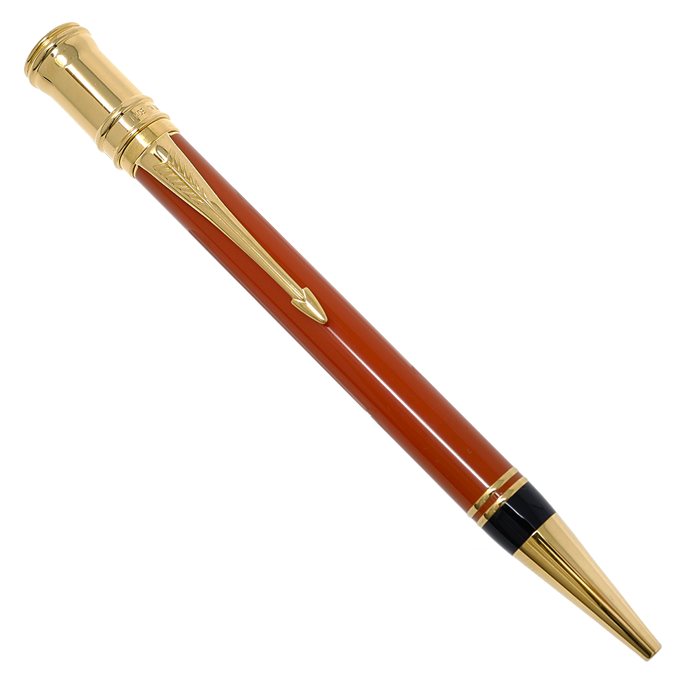 Parker Duofold Orange with Gold Trim Ballpoint Pen 