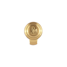 Load image into Gallery viewer, Top of the gold color cap featuring two pelicans on a white background.
