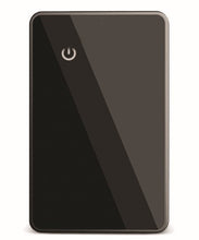 Load image into Gallery viewer, Front view of the black GPS card tracker.
