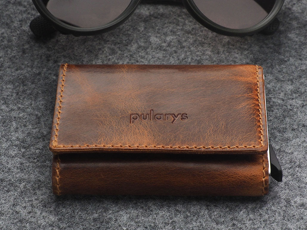 Men's Horse Printed Logo Genuine Leather RFID Blocking Bifold Wallet