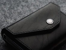 Load image into Gallery viewer, Close up to the front panel of the wallet. 
