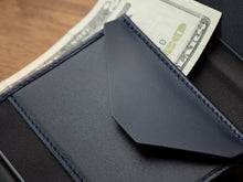Load image into Gallery viewer, Close up to the the change pocket inside the wallet. 

