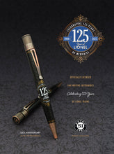 Load image into Gallery viewer, Graphic for the Retro 51 125th Lionel anniversary. It is a decorated gray background with an image of the pen, and the Retro 51 Logo.
