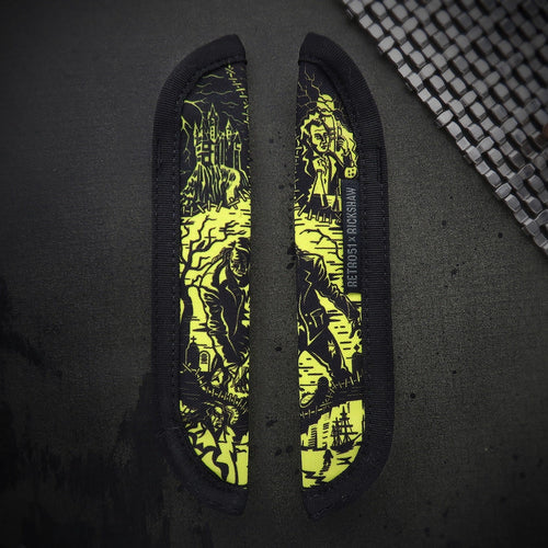 Front and back views of the Frankenstein pen gift sleeve.