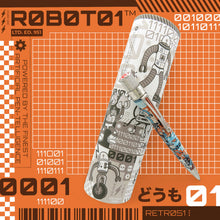 Load image into Gallery viewer, The Chad Retro 51 pen with the packaging on an orange background with grid and text.
