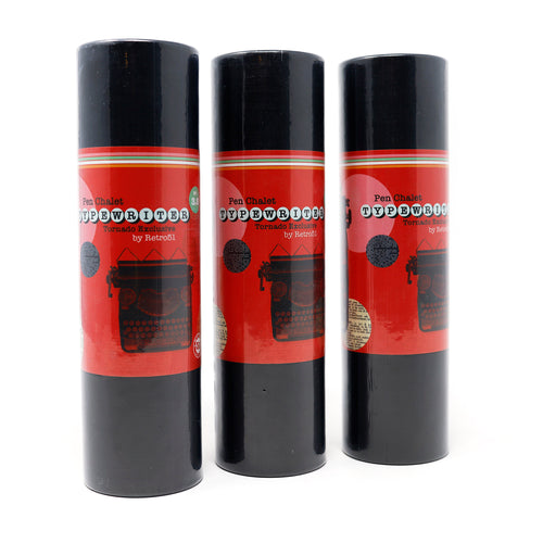 Front view of three sealed Retro 51 Typewriter pen gift tubes on a white background.