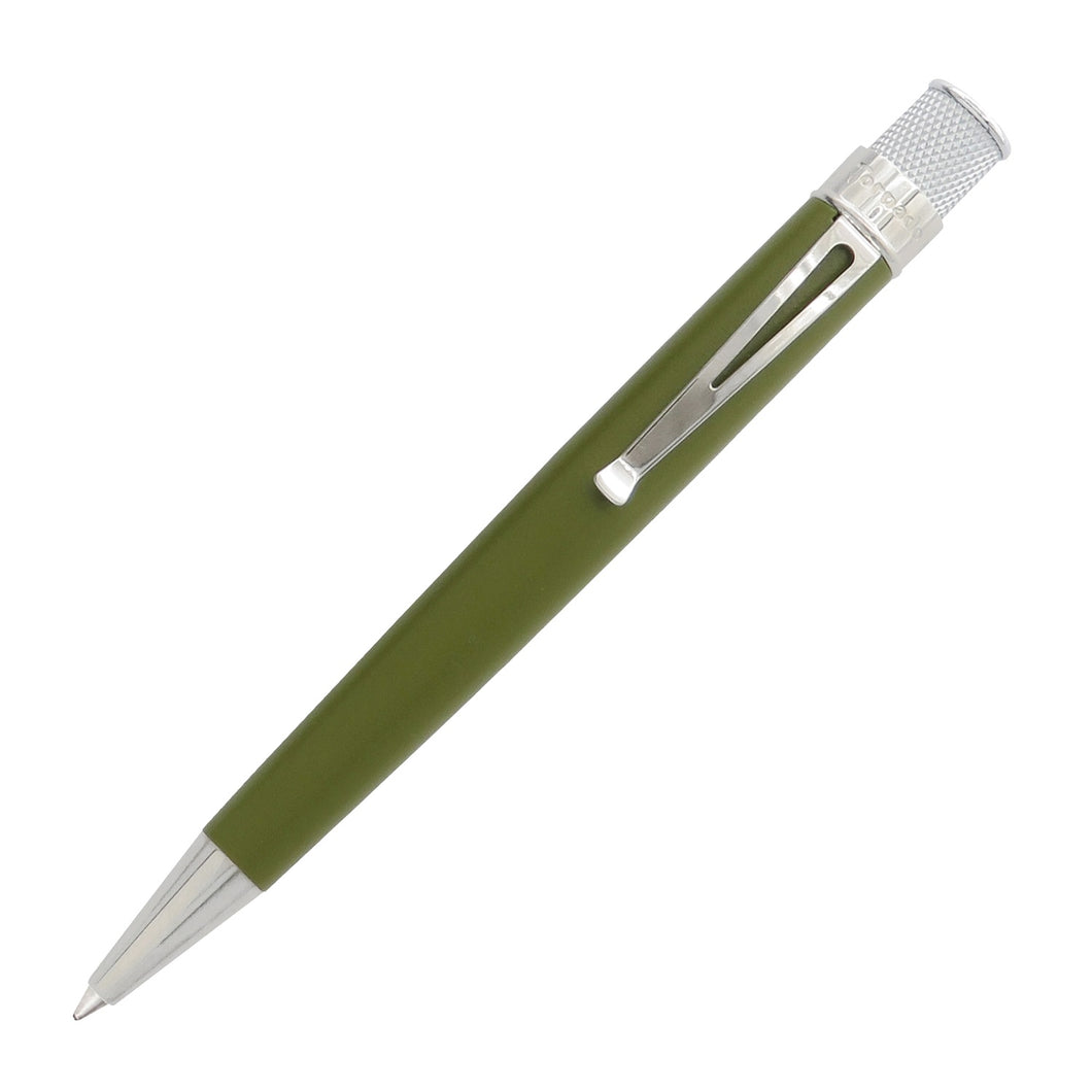 Front view of the Juniper green pen. 