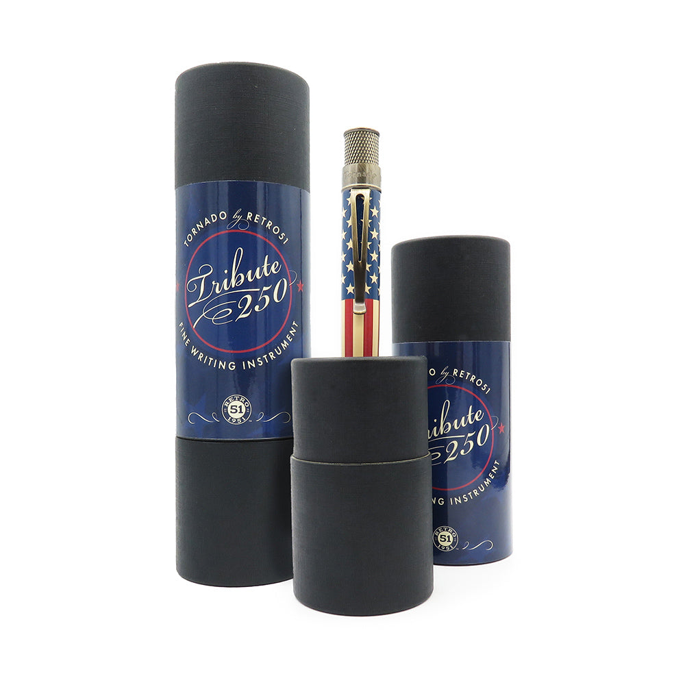 Front view of the presentation box arranged with the gift tubes on a white background.