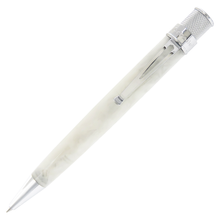 Load image into Gallery viewer, Front view of the Opal White Acrylic Tornado Rollerball Pen. Set on a white background. 
