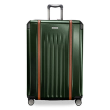 Load image into Gallery viewer, Front panel view of the green hard shell suitcase. 
