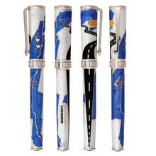Load image into Gallery viewer, Full View Of The Sapphire and White Route 66 Rollerball Pen

