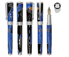 Load image into Gallery viewer, Full View Of The Sapphire and Black Route 66 Pen
