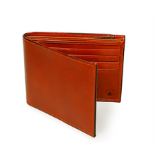 Load image into Gallery viewer, Sierra Italian Leather Billfold - Cognac Angled View
