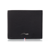 Front panel view of the black wallet. 