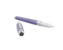 Load image into Gallery viewer, S.T. Dupont Line D Large Velvet Fire-Head Rollerball Pen with Palladium Trim - Lilac
