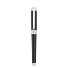 Load image into Gallery viewer, Front view of the black lacquer pen with the cap on
