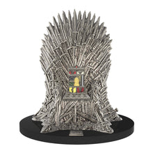 Load image into Gallery viewer, Front view of the lighter on its stand, which is modeled after the Game of Thrones series Iron Throne. 
