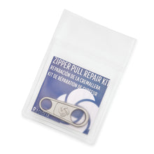 Load image into Gallery viewer, Front view of the Zipper Pull repair kit. 
