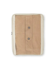 Load image into Gallery viewer, Front view o f the packing cube with clothing folded inside. 
