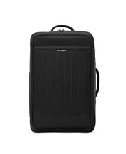 Load image into Gallery viewer, Front panel view of the black backpack. 

