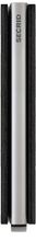 Load image into Gallery viewer, Side view of  the black slim wallet. 
