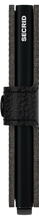 Load image into Gallery viewer, Side panel view of the black mini wallet. 

