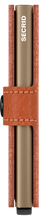 Load image into Gallery viewer, Side panel view of the tan brown mini wallet. 
