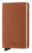 Load image into Gallery viewer, Angled front view of the tan slim wallet
