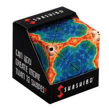 Load image into Gallery viewer, Angled front view of the Rare Earth Shashibo in its packaging. 
