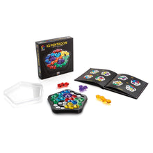 Load image into Gallery viewer, IQ Pentagon box with board, pieces, and booklet.
