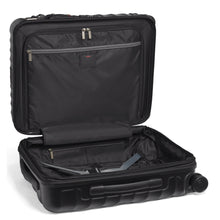 Load image into Gallery viewer, Interior view of the suitcase, featuring adjustable straps and a zipper-closing panel divider.
