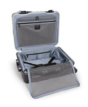 Load image into Gallery viewer, Interior view showing the back panel&#39;s zipper divider opened. there is a set of adjustable straps and an organizational pocket to hold items in place. 

