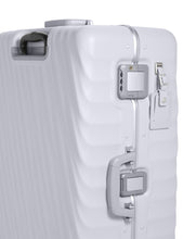 Load image into Gallery viewer, Close up to the locks on the suitcase&#39;s side panel.
