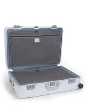 Load image into Gallery viewer, View of the suitcase when opened. Each side has a zipper-closing divider to maintain items in place.
