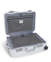 Load image into Gallery viewer, Interior view of the suitcase showing the zipper-closing panel dividers. 
