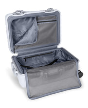 Load image into Gallery viewer, Interior view of the suitcase with the zipper-closing panel dividers opened. 
