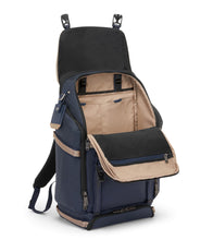 Load image into Gallery viewer, Angled front panel view with the main compartment unzipped and lifted. 
