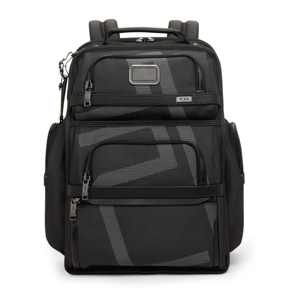 Front panel view of the backpack. 