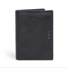 Load image into Gallery viewer, Front panel view of the black wallet. 
