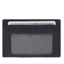 Load image into Gallery viewer, Back panel view of the card case. A small window allows for your ID to be visible on the bottom slot. 
