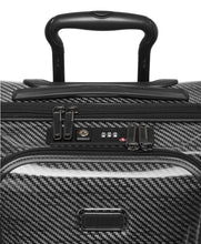 Load image into Gallery viewer, Close up to the top panel. There is a handle, and a TSA approved three-digit combination lock. 
