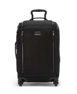 Front panel view of the black suitcase