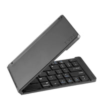 Load image into Gallery viewer, The black keyboard partially folded on a white background. 
